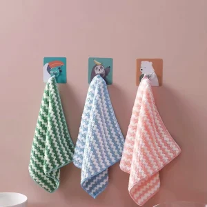 Microfiber Dish Cloth Soft Absorbent Kitchen Towel Reusable Non-Stick Oil Cleaning Rag for Household Use
