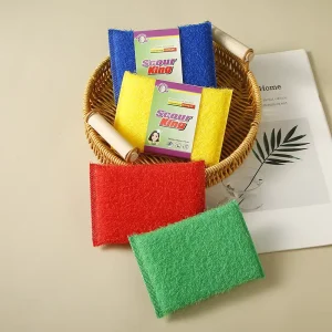 Microfiber Double-Sided Sanding Scrubber Sponge Pad for Dishwashing