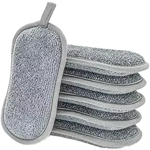 Microfiber Durable Kitchen Scrub Foaming Sponge Scouring Pads Household Cleaning Scrub Sponge