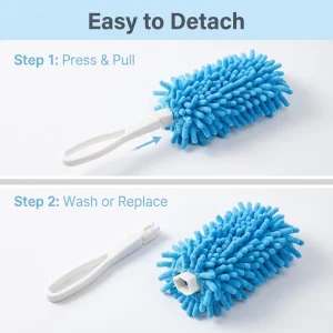 Microfiber Duster for Cleaning Soft Feather Duster Extendable with Long Pole Rectangle Pattern