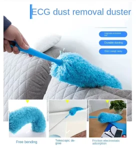 Microfiber Duster with Telescopic Pole Bendable Feather Head for Ceilings, Shutters, Fans, and Windows