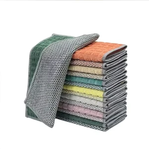 Microfiber Eco-Friendly Reusable Dish Cleaning Cloths Kitchen Wipes From Factory