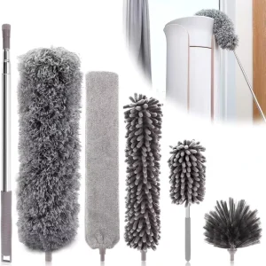 Microfiber Feather Dusters with Extendable Rods for Home Car and Furniture Dusting