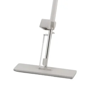 Microfiber Flat Floor Mop with Stainless Steel Pole, Self-Wringing Mechanism