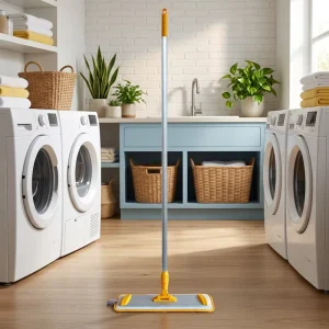 Microfiber Flat Mop CE Certified Aluminum Handle Yellow Connector for Hospital Hotel Floor Maintenance