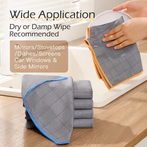 Microfiber Glass Cleaning Cloths for Mirrors, Windows, Cars, Screens, and Kitchens Lint-Free