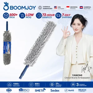 Microfiber Hand Duster with Grip Double-Sided Flexible Chenille Detachable Cloth