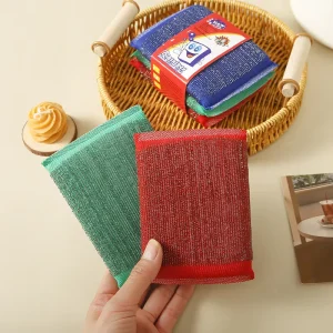 Microfiber Heavy-Duty Sponge Wipes Kitchen Steel Wool Scrubber Sponges Scouring Pads