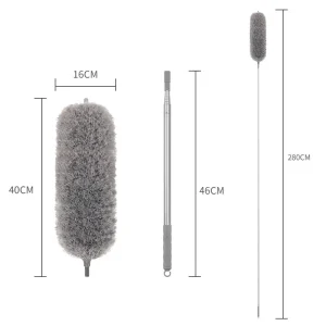 Microfiber High Place Telescopic Dusting Duster with Stainless Steel Pole Effective Cleaning Product