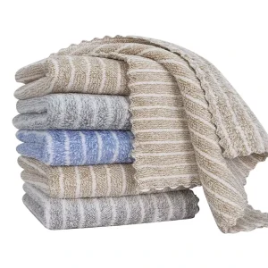 Microfiber Kitchen Cleaning Cloth Striped Coral Fleece Durable Multipurpose Rags for Home & Commercial Use Household Cleaning