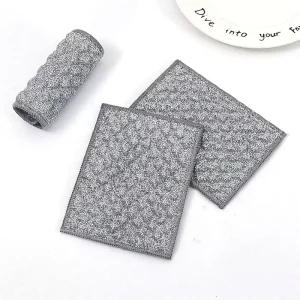 Microfiber Kitchen Cleaning Supplies Sustainable Plain Style Kitchen Rag for Home Use