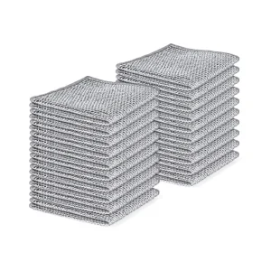 Microfiber Kitchen Towel Silver Wire Dish Washing Rag Non Scratch Multipurpose Cleaning Cloths