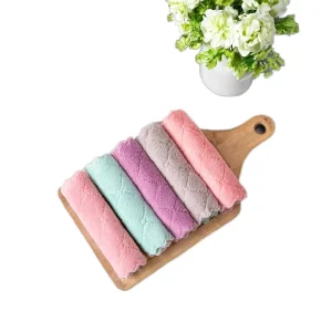 Microfiber Kitchen Towels Thickened Dishtowels and Dishcloths Water Absorbent Cleaning Cloth Accessory Dry Tool