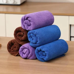 Microfiber Lint-Free Cleaning Cloth for Kitchen and Dishwashing Blue Purple