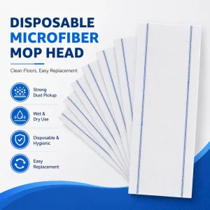 Microfiber Mop Head Refill Disposable Cleaning Pads for Flat Spray Mop, Wet and Dry Use