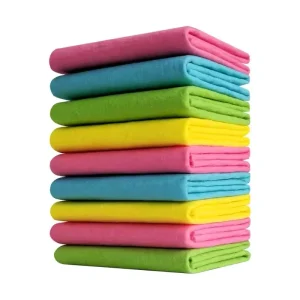 Microfiber Nonwoven Reusable Kitchen Cleaning Cloths Multipurpose Plain Style Wiping Rags for Household Cleanup Rectangle Shape