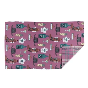Microfiber Rectangle Printed Dish Towel Quick Dry Super Absorbent Machine Washable Kitchen Tea Towel for Bar