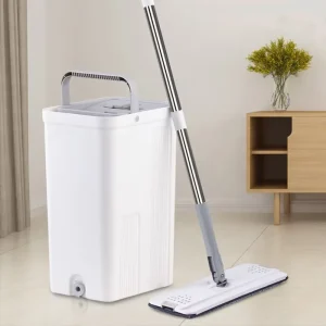 Microfiber Spin Mop with Bucket, Flat Squeeze Spray Mop for Home and Kitchen Floors
