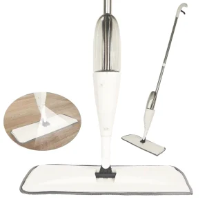 Microfiber Spray Mop with Refillable Water Bottle, 360° Swivel Head, and Reusable Pads for Kitchen Tile
