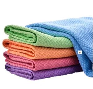 Microfiber Square Cleaning Cloth Non Streak Easy Clean Scale Fish Scale Kitchen Car Glass Mirror Window Lint Free Dish Towel