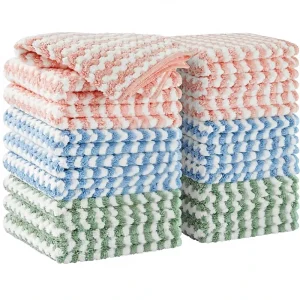 Microfiber Square Cleaning Towels Kitchen Dish Drying Washing Absorbent Streak Free Lint Free Reusable Washable 18 Pack