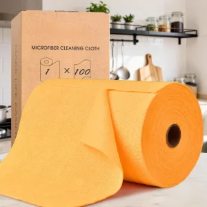 Microfiber Tear-Away Cleaning Cloth Rolls 25-80 Pack Washable Towels for House Kitchen Bathroom and Auto Cleaning