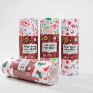 Microfiber Tear-Away Towel Roll 25 x 25 cm Cleaning Cloths for Kitchen and Car