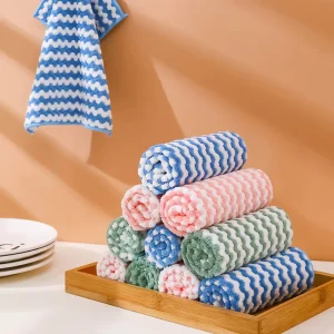 Microfiber Thickened Quick-Dry Square Wash Cloth Kitchen Cleaning Towel Absorbent Eco-Friendly Dish Cloth for Tableware