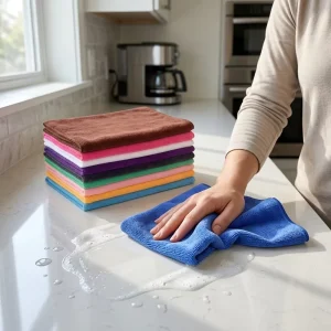 Microfiber Towel Wiping Pad Lint Free Wipe Dish Cloth Soft Durable for Kitchen