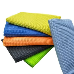 Microfiber Waffle-Pattern Cleaning Cloth for Car, Kitchen, and Glass