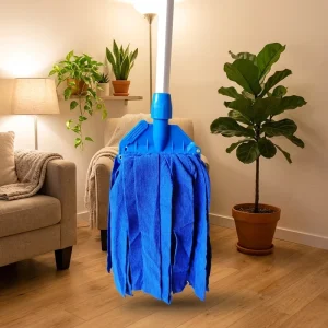 Microfiber Waxing Clip Mop Aluminum Pole Reusable Mop Strips for Hotel Home and Factory Use