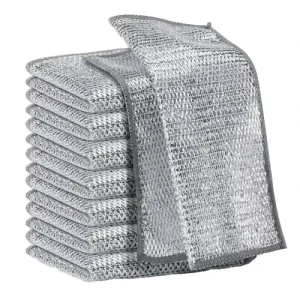 Microfiber Wire Dishcloth Steel Scrubbers Wire Dishwashing Rags