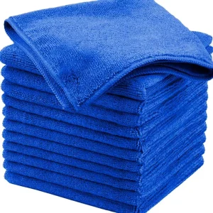 Microfiber Woven Disposable Square Blue Towel Best Seller Home Use Absorbent Scouring Pad Cleaning Car Wash Wipe Kitchen Dish