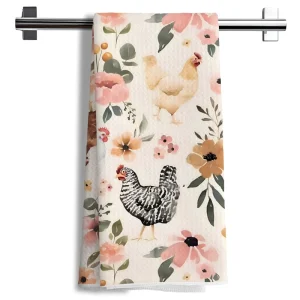 Microfiber Woven Kitchen Dish Towels Rectangle Quick Dry Striped Tea Towels Waffle Texture Custom Logo