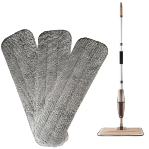 Microfibre Rectangle Flat Mop Pad with Foldable Aluminum Handle, Self-Wringer, and Manual Mop Head