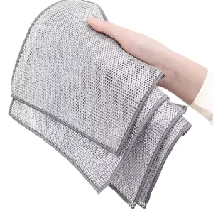 Microwave Stove Clean Tool Cleaning Pads Scrub Cloth Double Sided Mesh Metal Wire Dishwashing Rags
