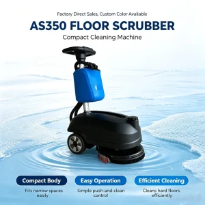 Mini 24 V Electric Walk Behind Floor Sweeper and Scrubber with Side Brush for Hotels and Restaurants
