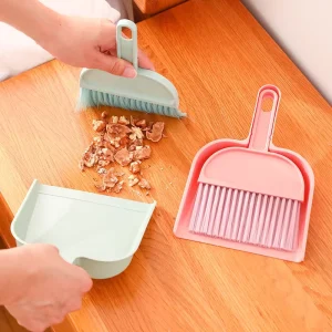 Mini Broom and Dustpan Set Desktop Table Sweeper PP Plastic Small Cleaning Brush with Pan for Countertop Crumb Office Home