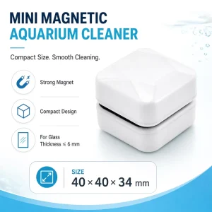 Mini Diamond Surface Magnetic Aquarium Cleaner, White Square Fish Tank Algae Remover