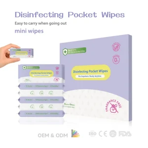 Mini Disinfecting Wipes Ultra Soft Silky Alcohol Free Skin Friendly with 99.9% Germ Protection Customizable for Travel Daily Use