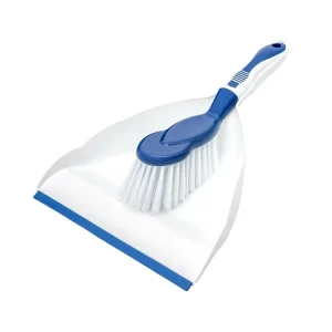 Mini Dustpan and Broom Set with Soft Silicone Edge, Serrated Scraper, and Anti-Slip Handle for Desk, Car, and Pet Hair