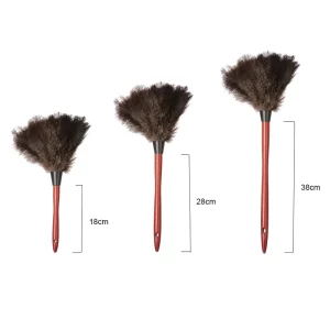 Mini Eco-Friendly Reusable Handheld Natural Ostrich Feather Duster for Home Car Office Cleaning