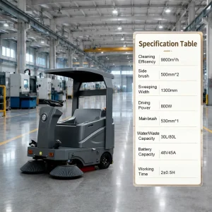 Mini Electric Battery-Powered Floor Sweeper with Canopy for Small Warehouses and Shops