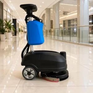 Mini Electric Battery Walk-Behind Floor Scrubber Compact Portable Cleaner for Small Spaces