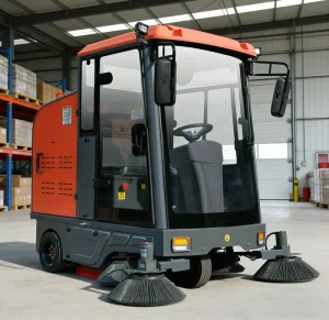 Mini Electric Ride-on Self-Propelled Industrial Floor and Street Sweeper with Vacuum System