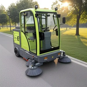 Mini Electric Road Sweeper Truck Efficient Street Cleaner Marble Cement Surfaces Rust Resistant Metal Design Cleaning Carts 400