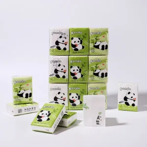 Mini Facial Tissues Panda Design Printed Pocket Tissues 9 Pcs Pack Cute Paper Handkerchief Cleansing Tissue