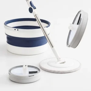 Mini Foldable Floor Cleaning Mop and Bucket Set with Cloth