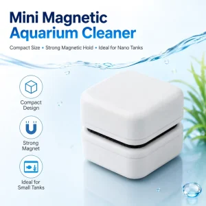 Mini Magnetic Aquarium Glass Cleaner Compact Size Strong Magnet for Nano Tanks