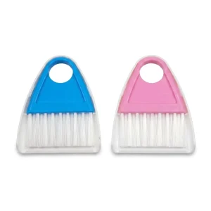 Mini Magnetic Dustpan and Brush Set with Blue and Pink Storage for Cleaning Desk Kitchen Countertop